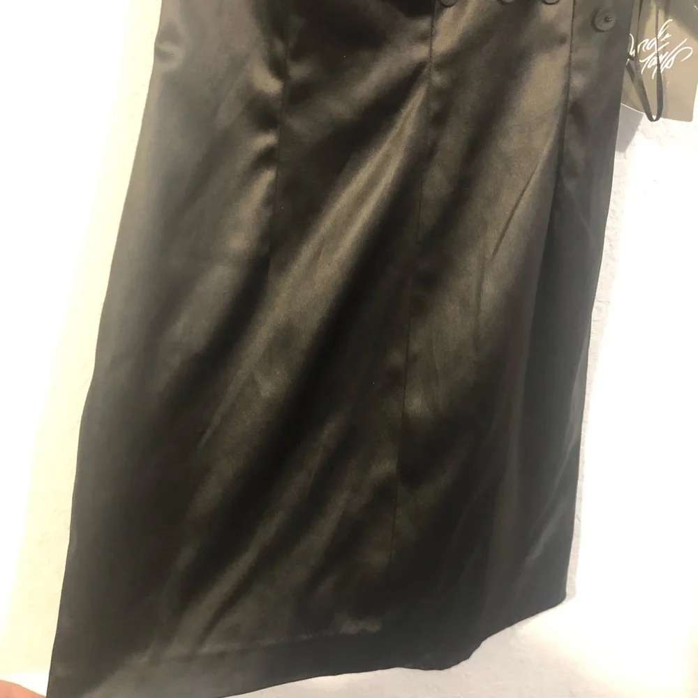 ABS Allen Schwartz Black One Shoulder Mini Dress - Picture 9 of 10